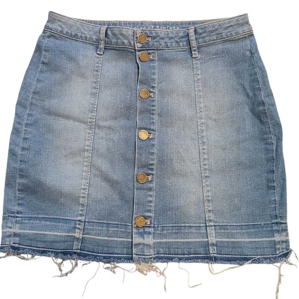 NEW ARTICLES OF SOCIETY Jean skirt button up raw hem 28